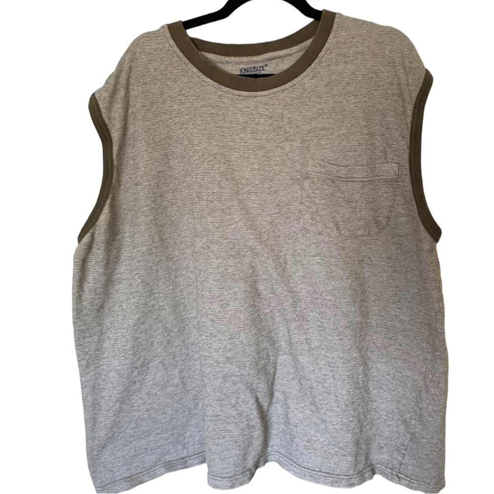 King size light olive green gray mesh sleeveless sweater vest top 2X